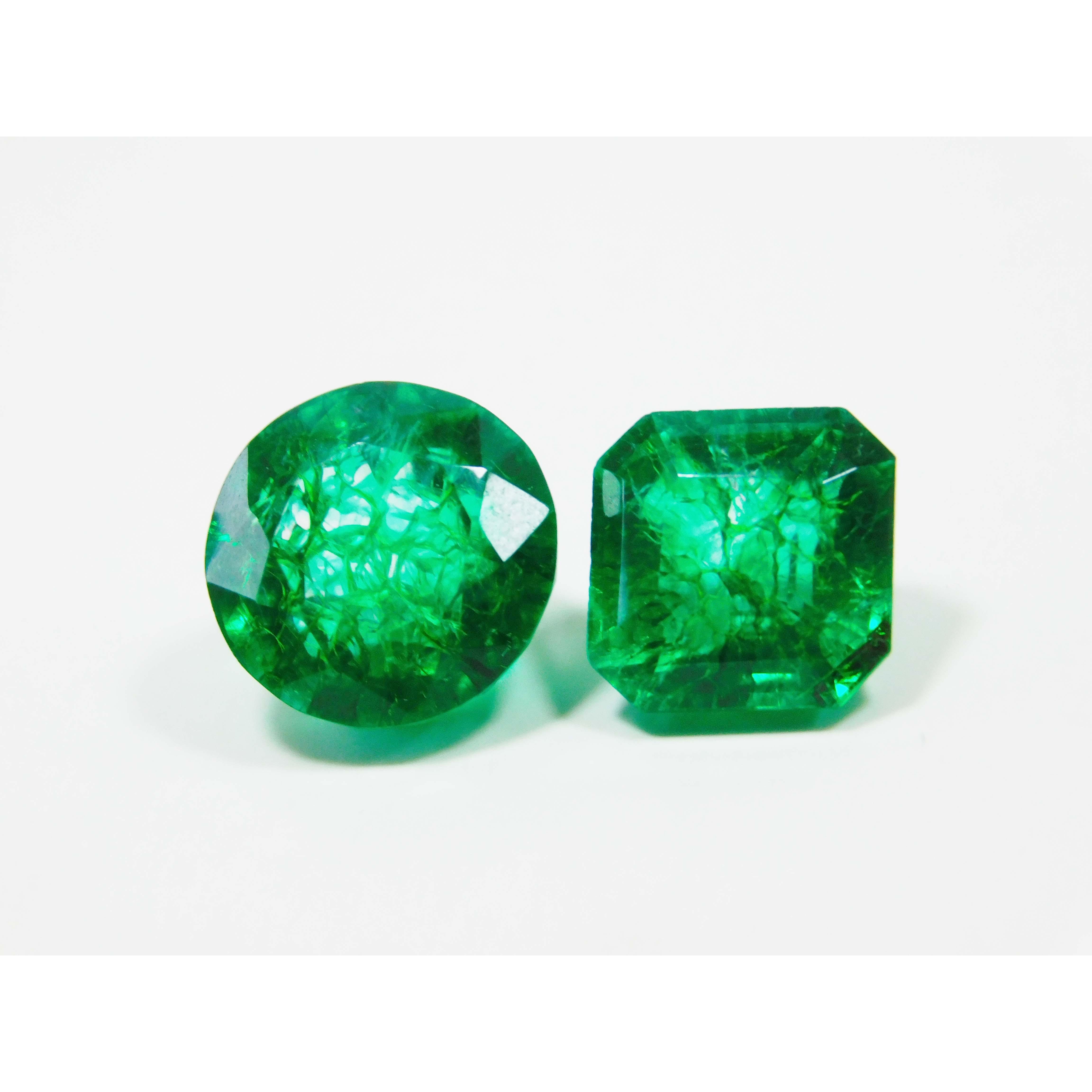

8 Carat CERTIFIED Loose Gemstone Natural Emerald Green Mix MULTTIQ13 зелений
