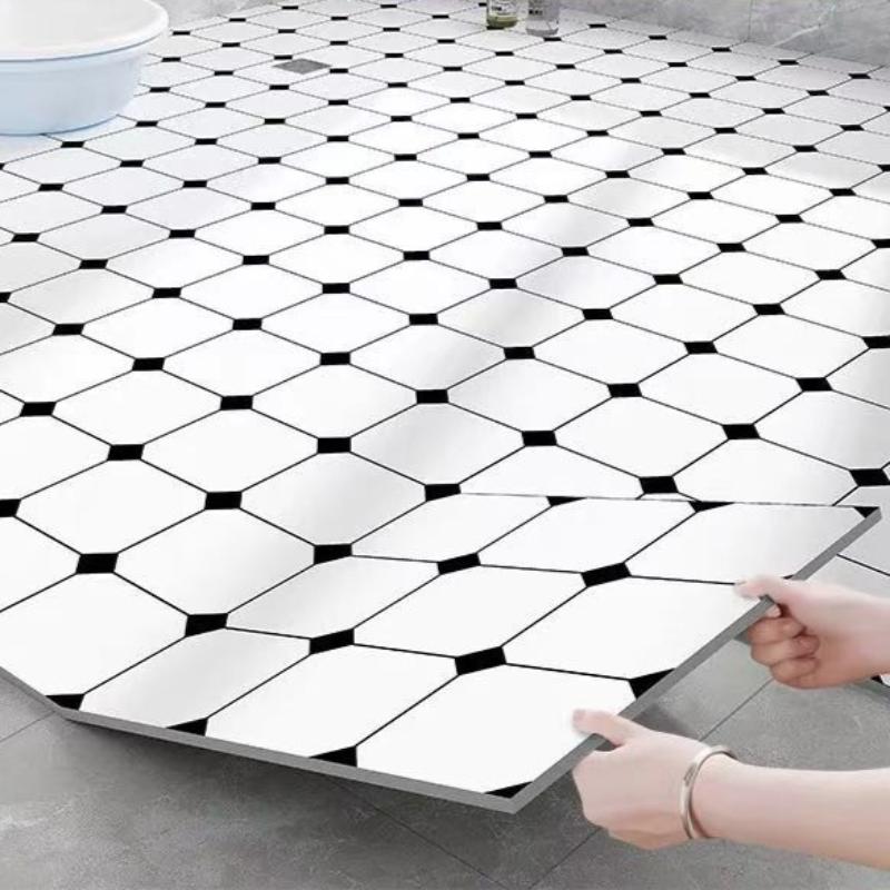 PVC Selbstklebender Bodenbelag Wasserdichter Vinylboden für Badezimmer und Balkone Stein-Kunststoff-Bodenbelag für Küchen Heimdekoration
