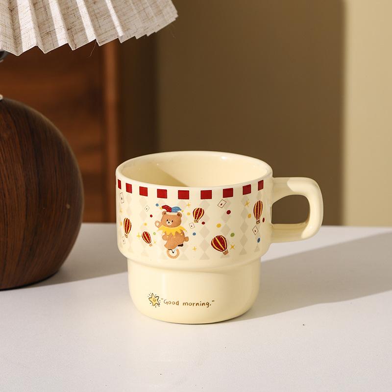 Цирк Мультяшная Керамическая Кружка Кружка Костюм Милый Стиль Бытовая Штабелируемая Чашка Кофейная Чашка Набор Сувенир 201-300ml