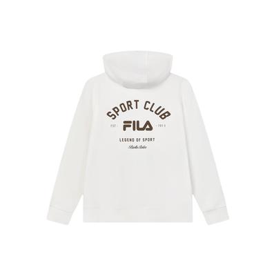 Fila Letter And Number Print Casual Hoodie Men Hoodies Cloud-White F11M419206F-WT
