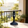 Faceless Hooded Resin Statue, Gothic Dark Halloween Ornament, Mysterious Ghost Holding Skull Sculpture, Artistic Figurine with Dress for Living Room