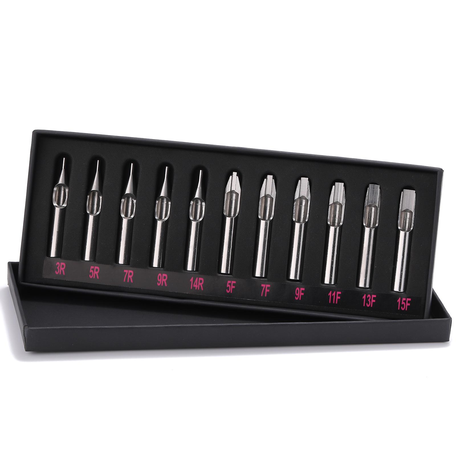 R Series Stainless Steel 11-Piece Tattoo Needle Tip Set