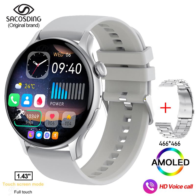 Bluetooth Call Smart Watch Men Women Custom Dials Amoled Display Clock Fitness Ip68 Waterproof Sport Smartwatch For Men