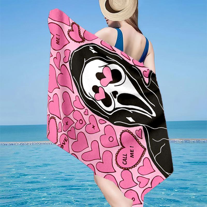 Horror Movie Characters Beach Towel, Super Soft Microfiber, Gift for Her/Him, Birthday, for Pool, Beach, Travel, Home Decor Fan gifts
