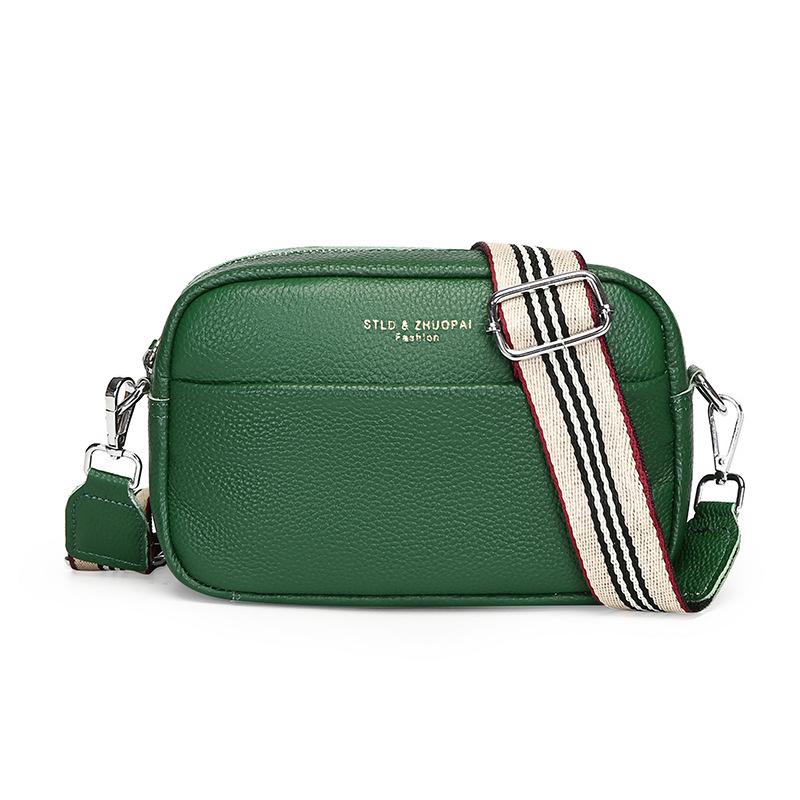 

Кожаная сумка женская модная простая сумка-мессенджер из коровьей кожи первого слоя мягкая кожаная маленькая квадратная сумка зелёный