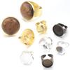 5 pezzi/lotto 16/18/20/25 mm Placcato Rame Anello Regolabile Impostazione Base Vuota Per Creazione Gioielli Anelli Fai da Te Accessori Vendita all'Ingrosso