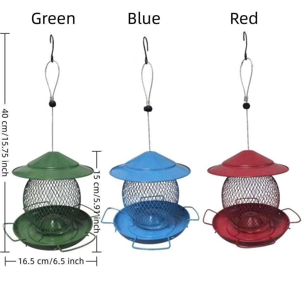 Wild Bird Feeders Large Capacity Hanging Bird Feeder Rainproof Leak-Proof Hummingbird Feeder Metal Food Dispenser Patio