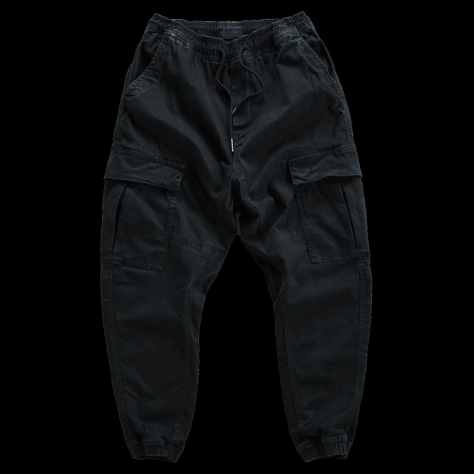 

Мужские свободные повседневные укороченные рабочие брюки из хлопка M чёрный