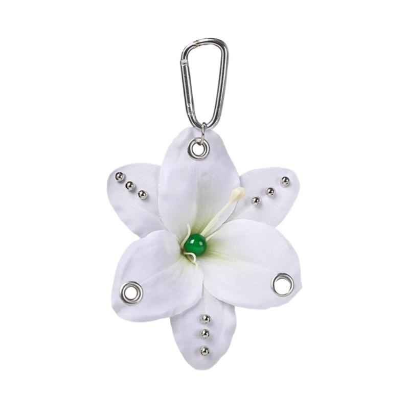

Punk Style Flower Keychain Necklace Lightweight Plastic Jewelry For Everyday Wear And Music жёлтый/белый