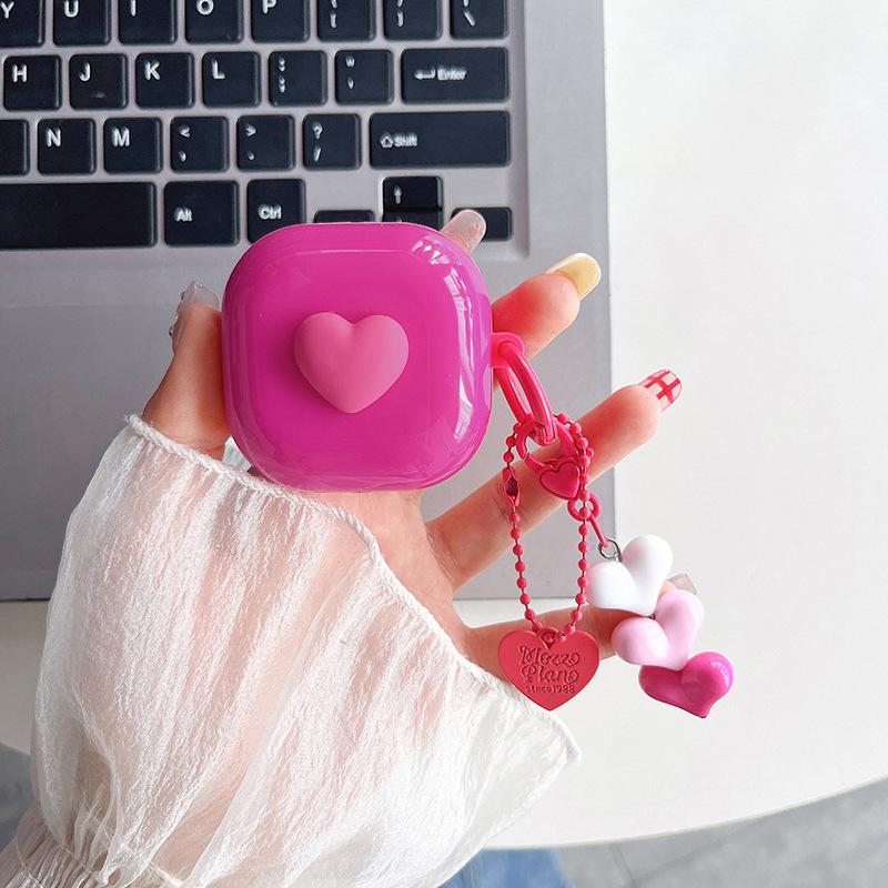 Applicable to Samsung buds fe wireless bluetooth headset case soft case split love rose barbie pink buds1