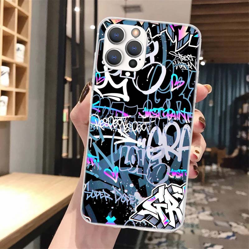 

Модный Крутой Мягкий Чехол Для Телефона С Рисунком В Стиле Граффити Для iPhone 13 12 Mini 11 Pro X XR XS Max 8 7 Plus SE 2020 6 + 6S 5 5S iPhone 5 5S