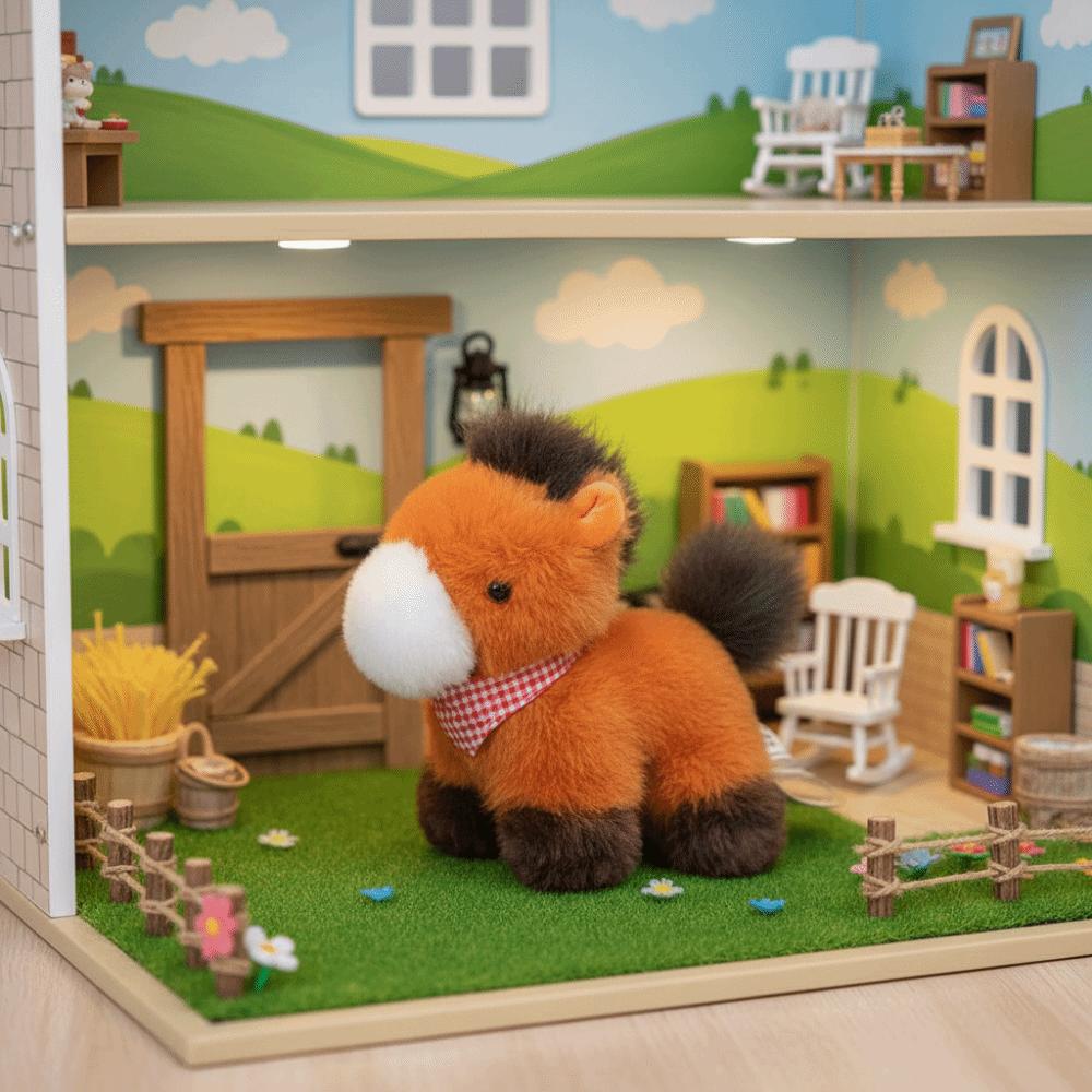 Fluffy Horse Stuffed Animal Horse Soft Plush Toy Doll Zodiac Horse Plush Toy  Chinese Zodiac