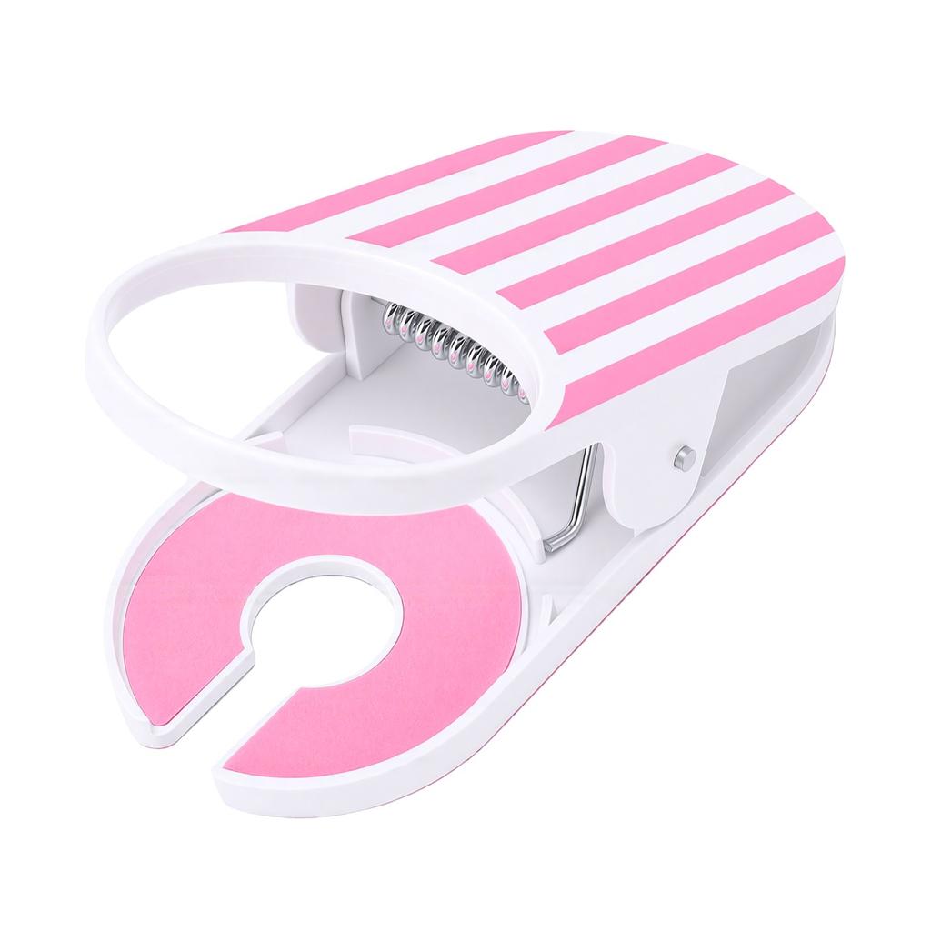 Clip On Cup Holder Universal Fit Strong Grip Non Slip Silicone Pad Desk Drink Holder Clip Pink