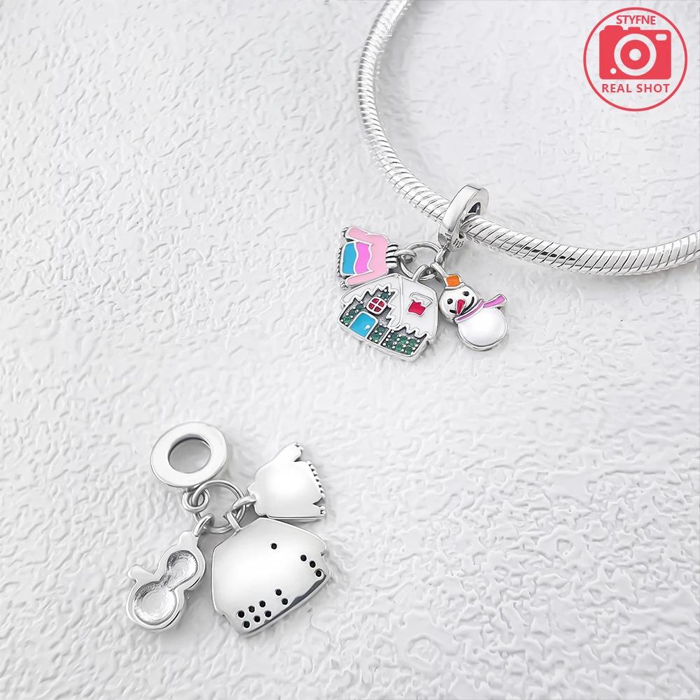 Kupfer-Weihnachts-Nikolausmütze, Weihnachtsmann, Baum, Rentier, Glocken Anhänger Perlen Passend für Original Armband DIY Feinschmuck Geschenke Für Frauen