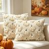 Zipper Closure Pillow Protectors Pumpkin Pattern Halloween Pillowcase  Sofa Decor