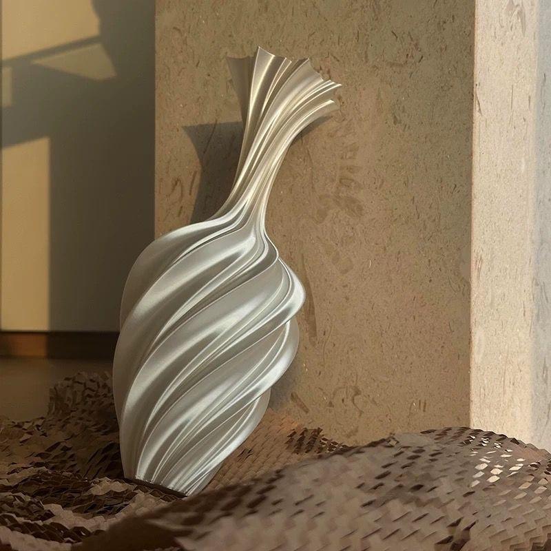 Shiny White Plastic Vase Glossy Decorative Centerpiece for Home Party Decor Lightweight and Durable Waterproof Vase Roomdecor