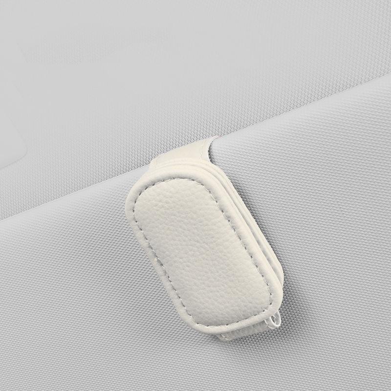 Multifunction Car Sun Visor Glasses Clip Leather Eyeglasses Clip Magnetic Sunglasses Holder Hanger Universal Interior Accessorie