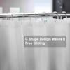 12pcs Plastic Shower Curtain Rings Clear Shower Curtain Hook Hanger C Shaped Shower Hooks for Bathroom Kitchen Pole Window Rod