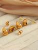 1 Pair Fashion Classic Simple 18k Gold Plated Waterproof Hollow Smooth Drops Stainless Steel Earrings
