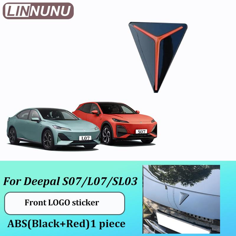 LINNUNU Car Logo Stickers Steering Wheel Emblem Wheel Hub Front and Rear Stickers Auto Exterior Accessories For Deepal L07 Sl03