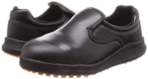 Simon Work Shoes, Safety Sneakers, Slip-Resistant, Antibacterial, and Antifungal, Kitchen Chef Shoes with Toe Cap, SC217T, Black, Size 21.5 cm, 3E