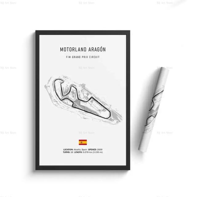 Nordic France Spain Imola Racing Track Circuit Canvas Painting F1 Wall Art Posters Aesthetic Motorsport Decoration Room Decor