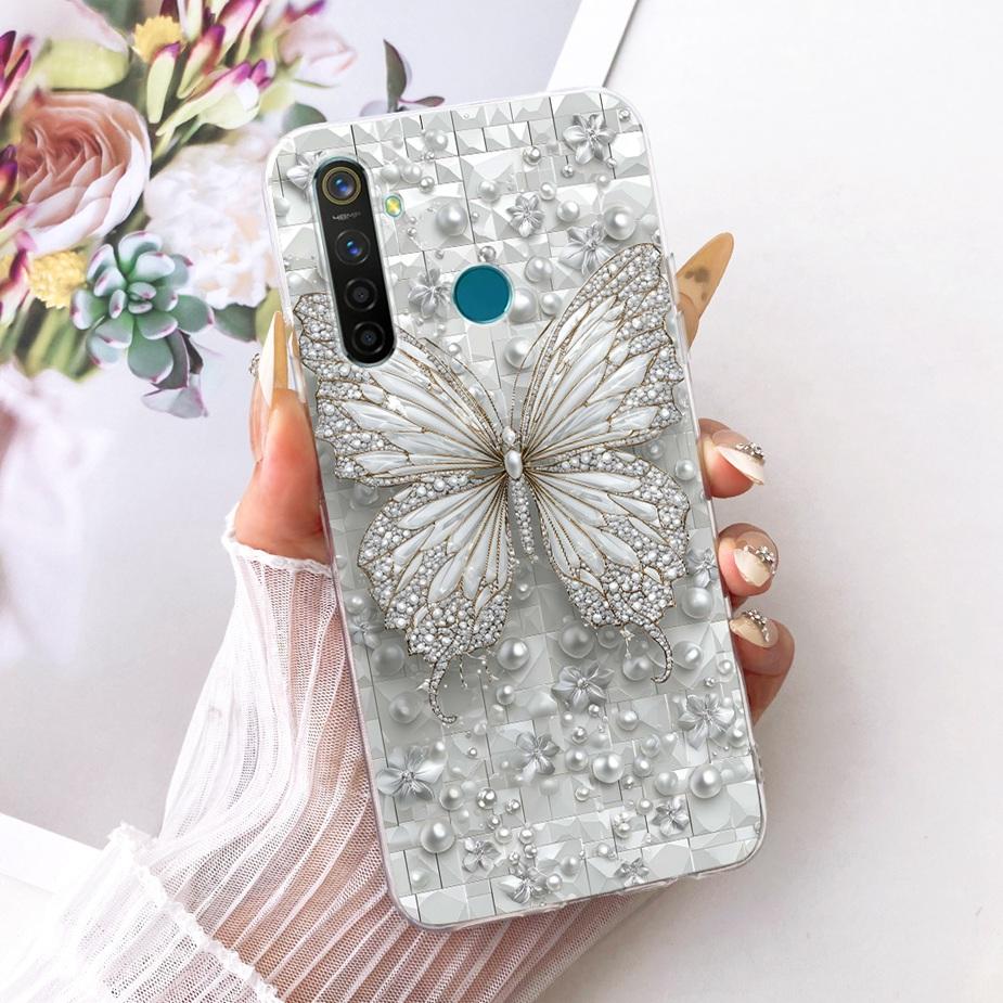 For Realme 5 5i 5S Realme5 Pro Luxury Bow Flowers Painted Cover Soft Silicone Phone Case For Realme 5 Pro 5i 5S Back Cover Coque