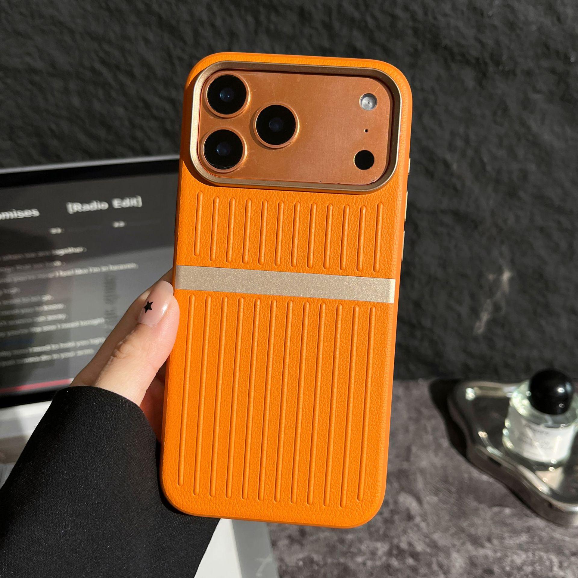 

iPhone 17 Pro Max Magnetic Drop-proof Luggage Style Case with AI Photography Button 16 Pro оранжевый