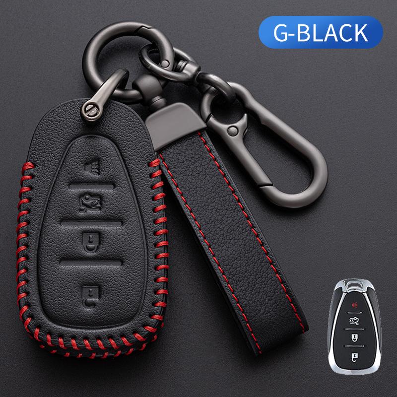 For Chevrolet Malibu Blazer Traverse Seeker Onix Equino Volt Bolt Trax Orlando Cruze Spark Sonic Camaro Leather Car Key Case Cover