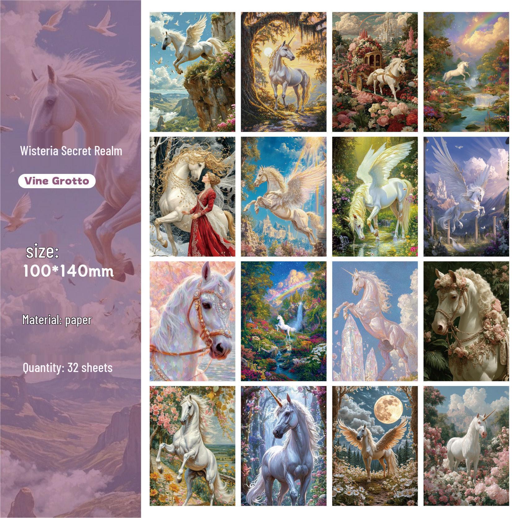 

Retro Storybook Paper: Wind Ferry Fairy Tale Series - 32 Sheets, 6 Styles, Vintage Colors