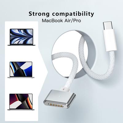 Für MacBook 2m 140W Kompatibel mit MagSafe 3 Geflochtenes Kabel USB-C auf Magnetisches Ladekabel