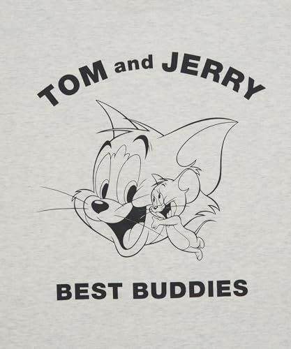 [IMPROVES] Casual [TOM & JERRY] Custom-made Buddies Vintage-Like Long Sleeve T-Shirt, Men's, White