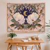 Floral Moon Magnolia Tapestry Vintage Celestial Flower Print Wall Hanging For Bedroom Living Room Boho Aesthetic Decor
