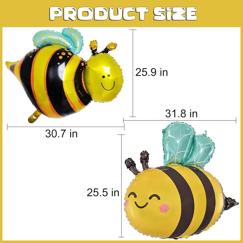 6/10pcs Cute Bee Foil Balloons For Bee Themed Party Birthday Baby Shower Wedding Anniversary Party Decorations Supplies Gifts
