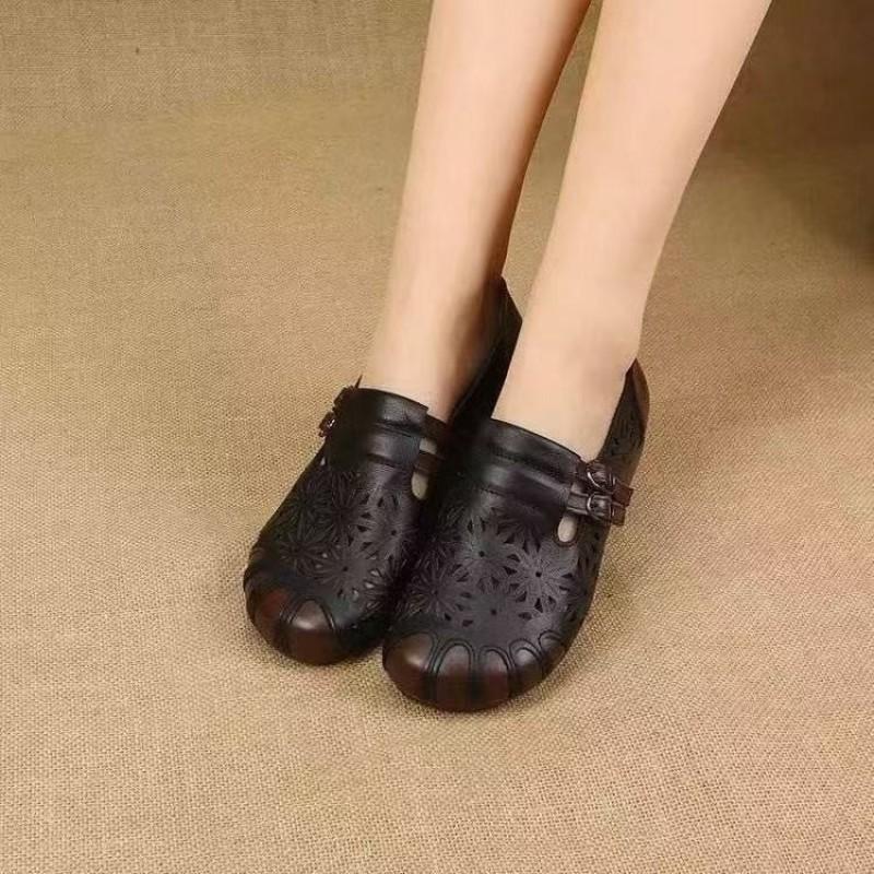 Spring and Autumn New Soft-soled Beef Tendon Sole Single Shoes Women's Flat Bottom Shallow Mouth