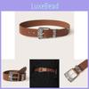 Retro Bohemian Womens Wide Leather Belt With Round Metal Closure For Festival And Artwear