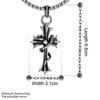 Rockyu Popular Brand Cross Necklace for Men, Stainless Steel, Antique Cross Pendant with Snake and Black Cross and Skull Design