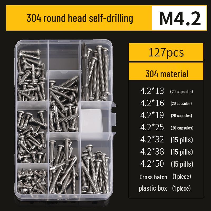 Stainless Steel 304 Phillips Round Head Self-Drilling & Tapping Screws, M3.9/M4.8/M5.5 Swallowtail Bolts