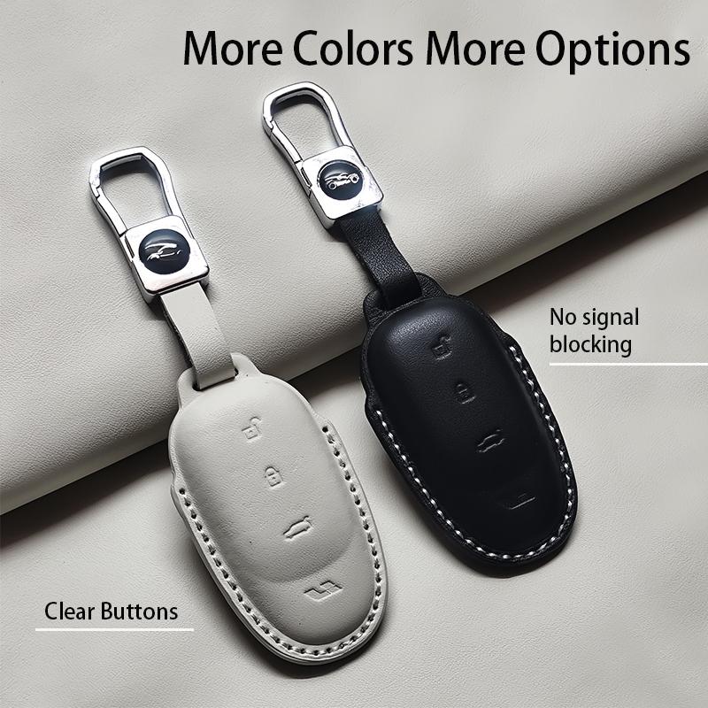Genuine Leather Car Key Case Cover Fob for Leading Ideal Lixiang ONE L6 L7 L8 L9 2022 2023 2024 Keyless Keychain Durable Luxury