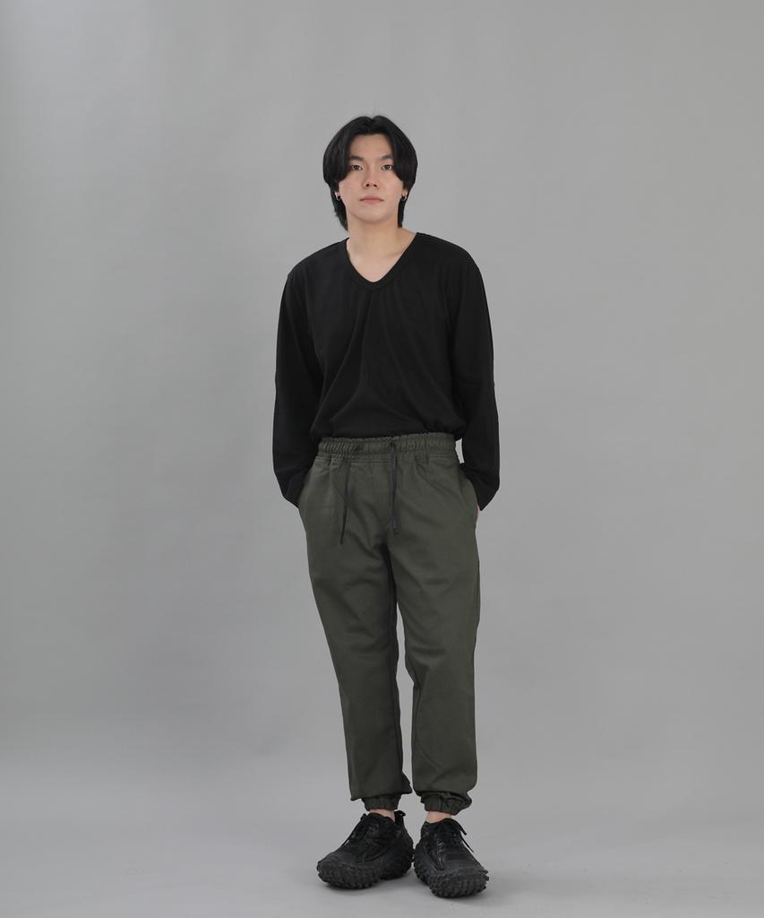 Seinteukeulu Wide Tapered Jogger Pants Wrg-358 Khaki