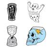 Creative Unique Skull Punk Style Brooch With Cartoon Ghost And Hourglass Design For Stylish Accessories