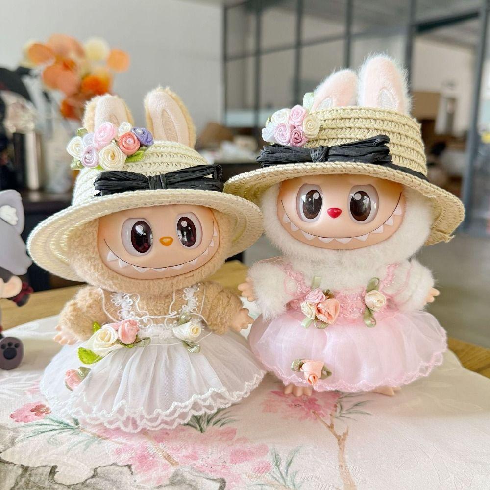 

1 set Doll s Clothes Sitting Party Labubu Doll Clothes Mini Cotton Doll s Clothes Baby Pendant рожевий