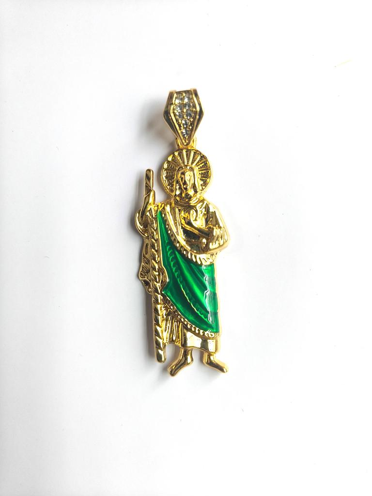 Dripping Religious St. Jude Alloy Pendant Men'S 8Mm Cuban Chain Hip Hop Necklace Personalized Vintage