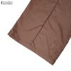 ZANZEA Women Commuer Casual Solid Color Loose Wide Leg Pants