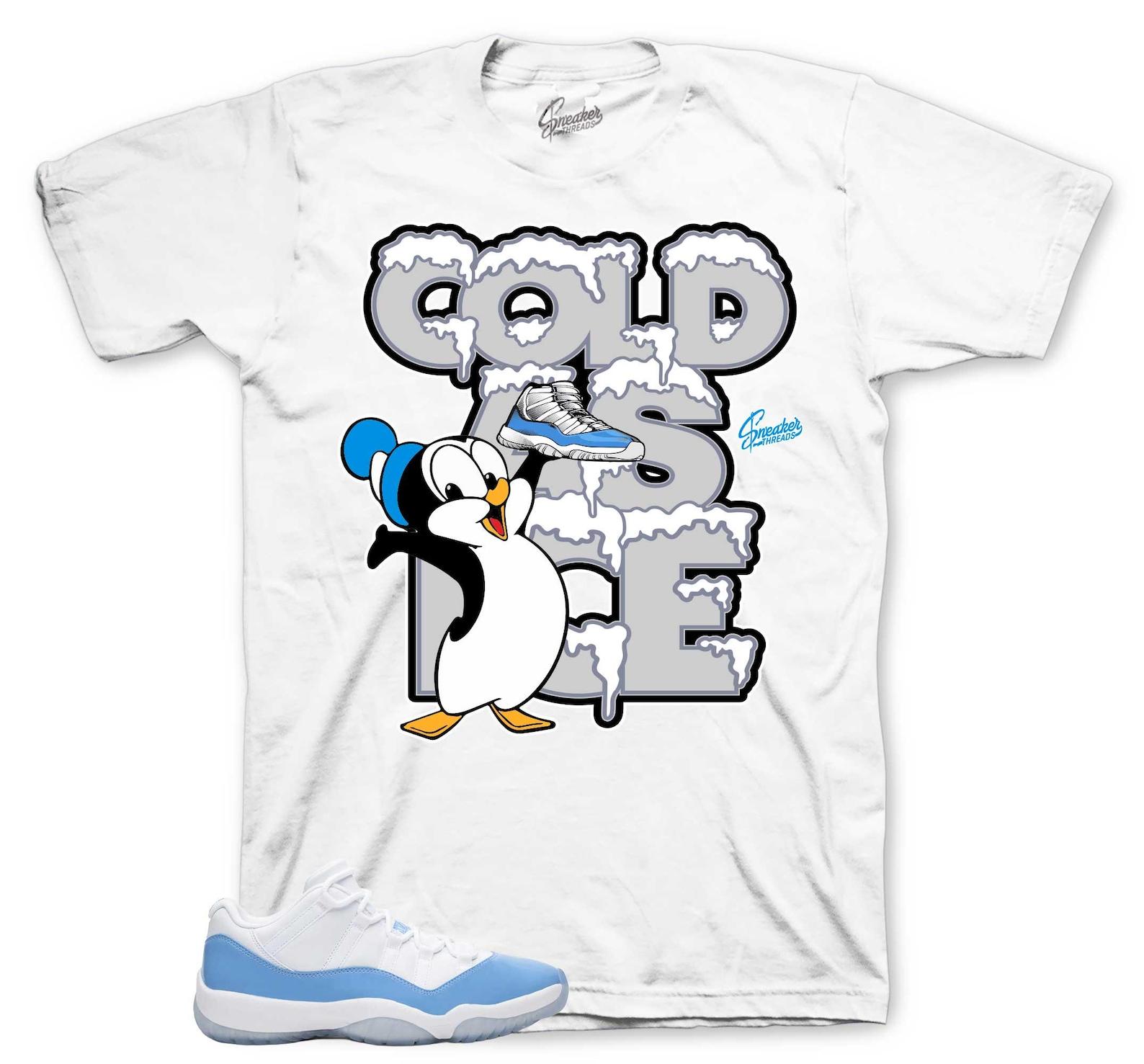 Sneaker Tees To Match Retro 11 University Blue Low - Cold As Ice Shirt S