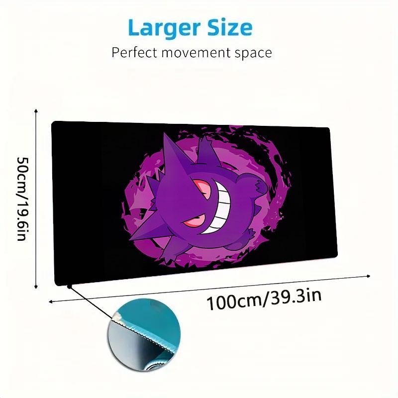 Gengar Cartoon Mouse Pad, Large Gaming Desk Mat, Non-slip XXL Mousepad for Laptop & Tablet, Mini PC Playmat with Stitched Edges