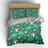 Frog and Mushroom Pattern Set Bedding Duvet Cover Set  (1*Duvet Cover 2*Pillowcases, without duvet insert)