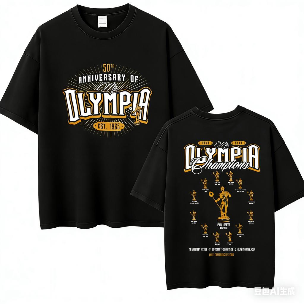 2026 Olympia Gym Unisexs Vintage Graphic T Shirt Unisex Summer Fashion ONeck Short Sleeve Tshirt Casual Sports Cotton Tee Top