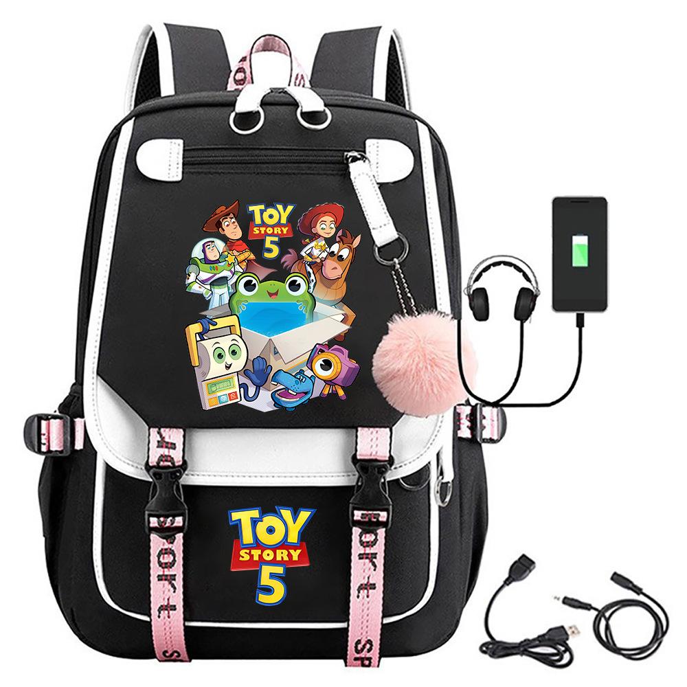 Toy Story Toystory5 Peripheral Printed School Bag Junior High School Student Usb Student School Bag backpack