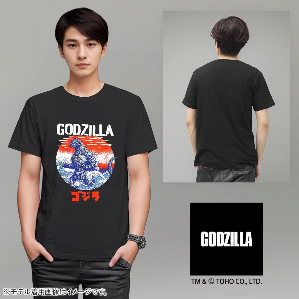 Fineplus Godzilla T-Shirt, Short Sleeve, King Ghidorah Poster Print, Japanese Pattern, Cherry Blossom Design, Character Merchandise